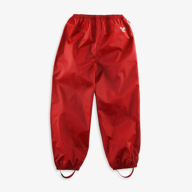 MUDDY PUDDLES Kids Red Waterproof Trousers Recycled