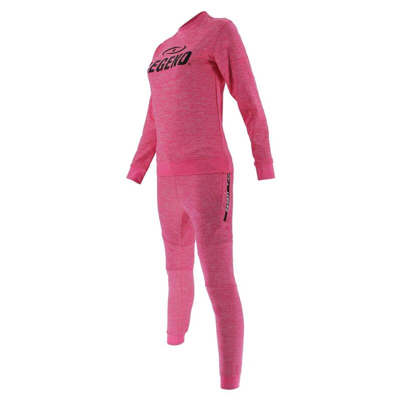 Joggingpak met Sweater Meisjes/Dames Roze SlimFit Polyester Fitness en Hardlopen