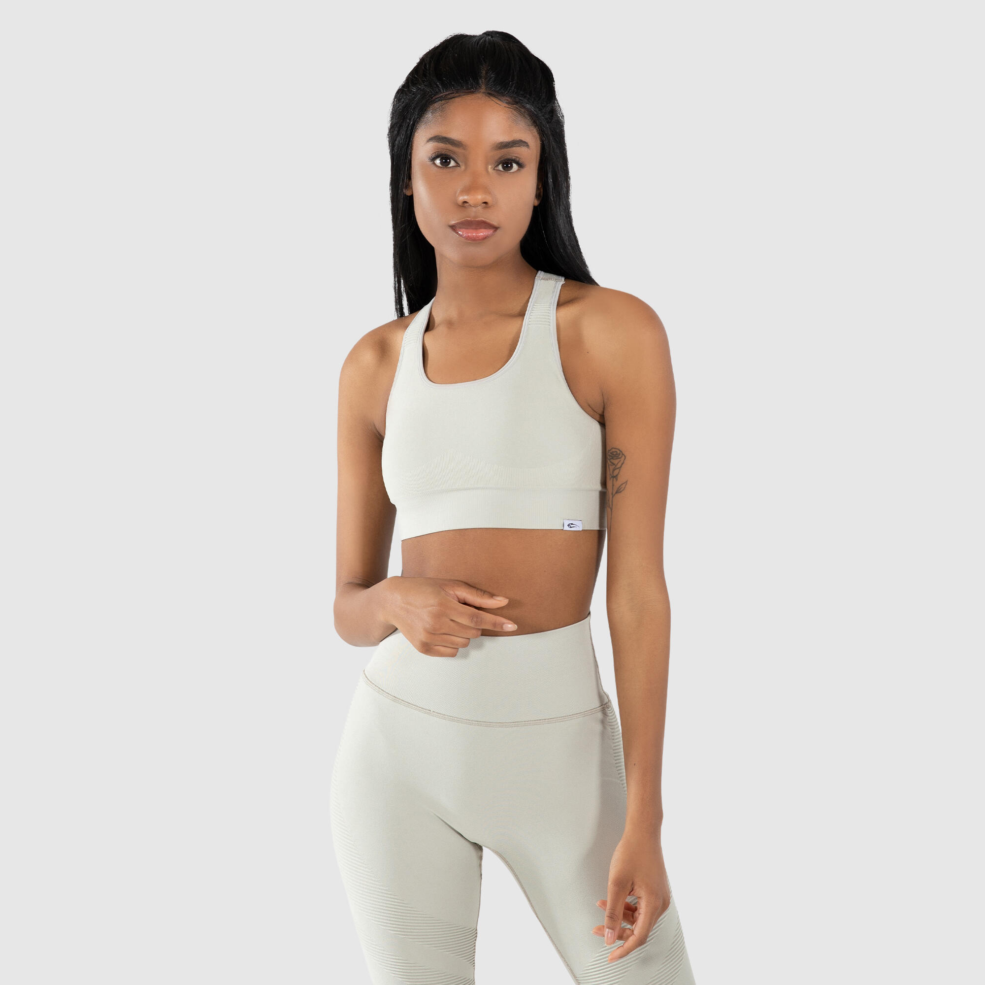 SMILODOX Damen Sport BH Wise Hellgrau