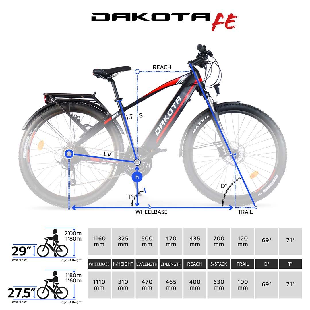 Urbanbiker Dakota FE | Mountain bike | Intervallo di 140KM | 27,5