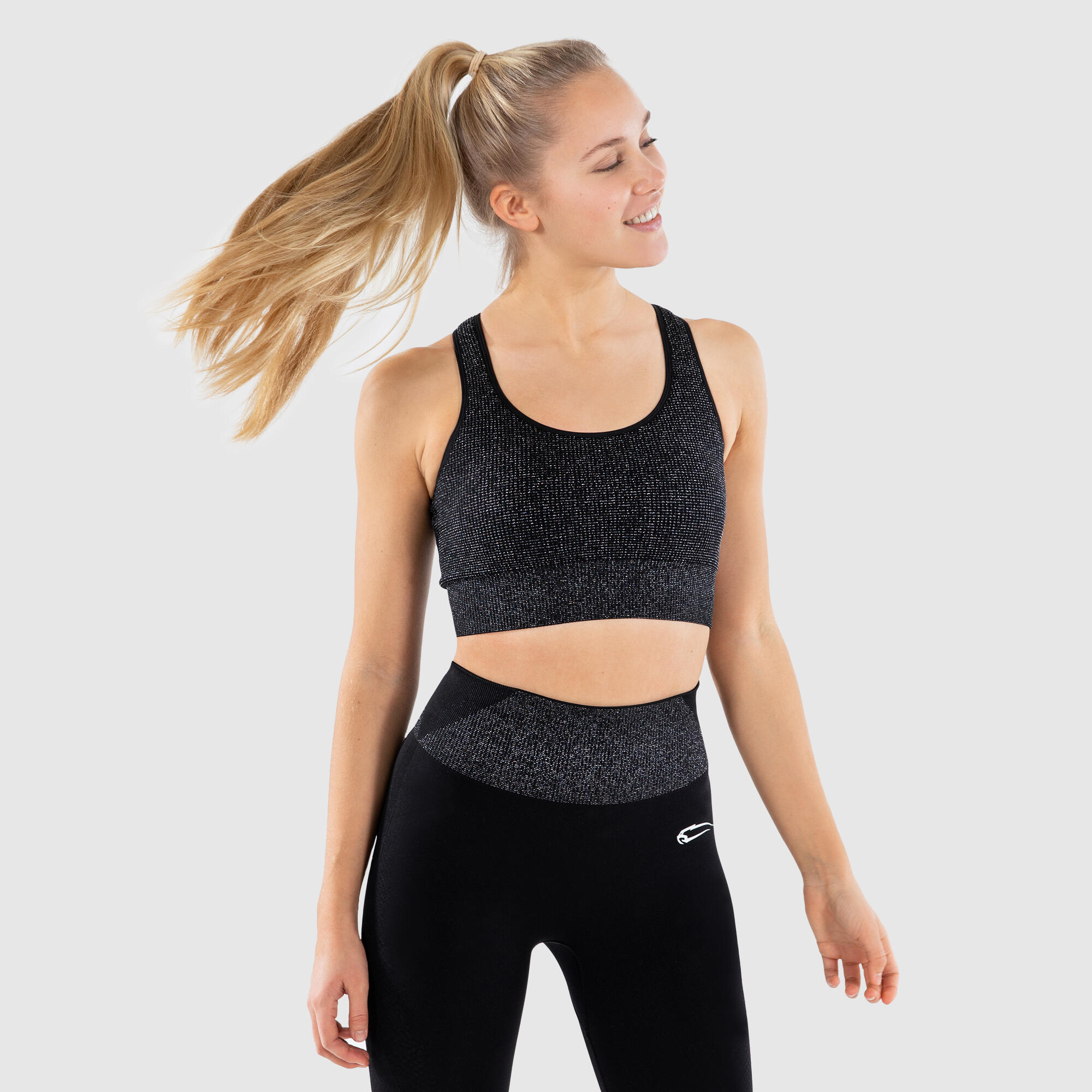 SMILODOX Damen Sport BH Head Up High Schwarz