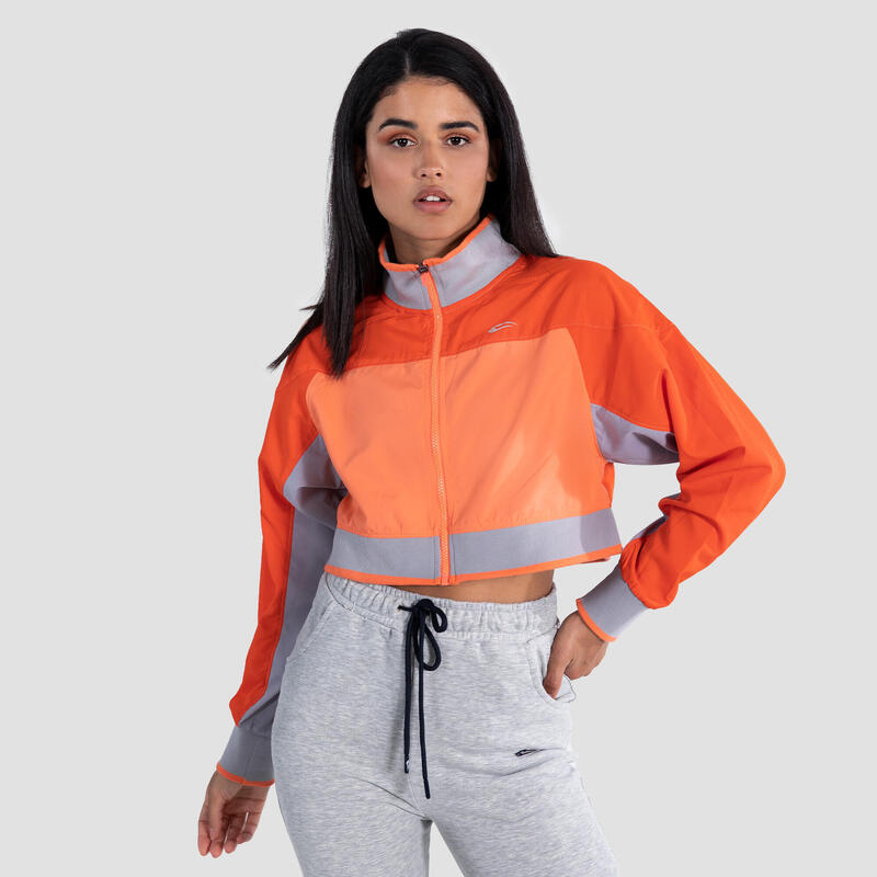 Damen Crop Jacke Flash Orange für Sport & Freizeit