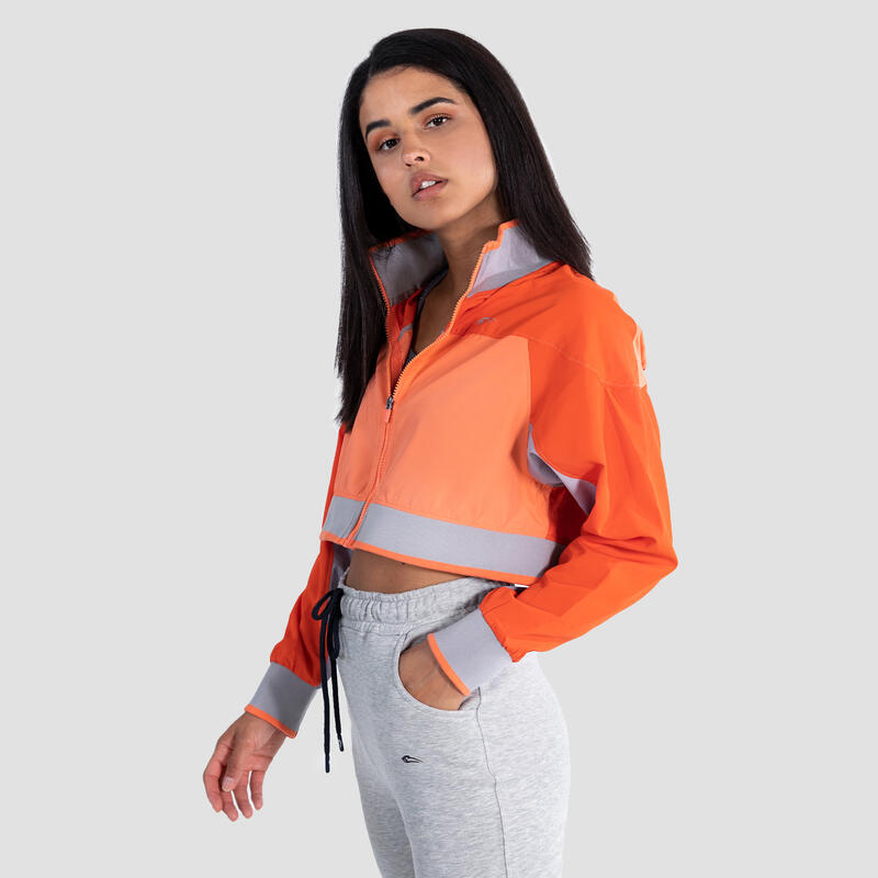 Damen Crop Jacke Flash Orange für Sport & Freizeit