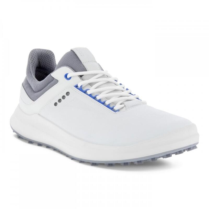 ECCO Core, Zapatos de Golf Hombre, Cuero Impermeables, Blanco/Gris/Silver,