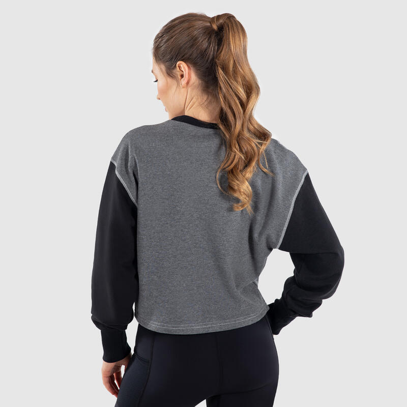 Damen Sweater Lola Grau/Schwarz für Sport & Freizeit