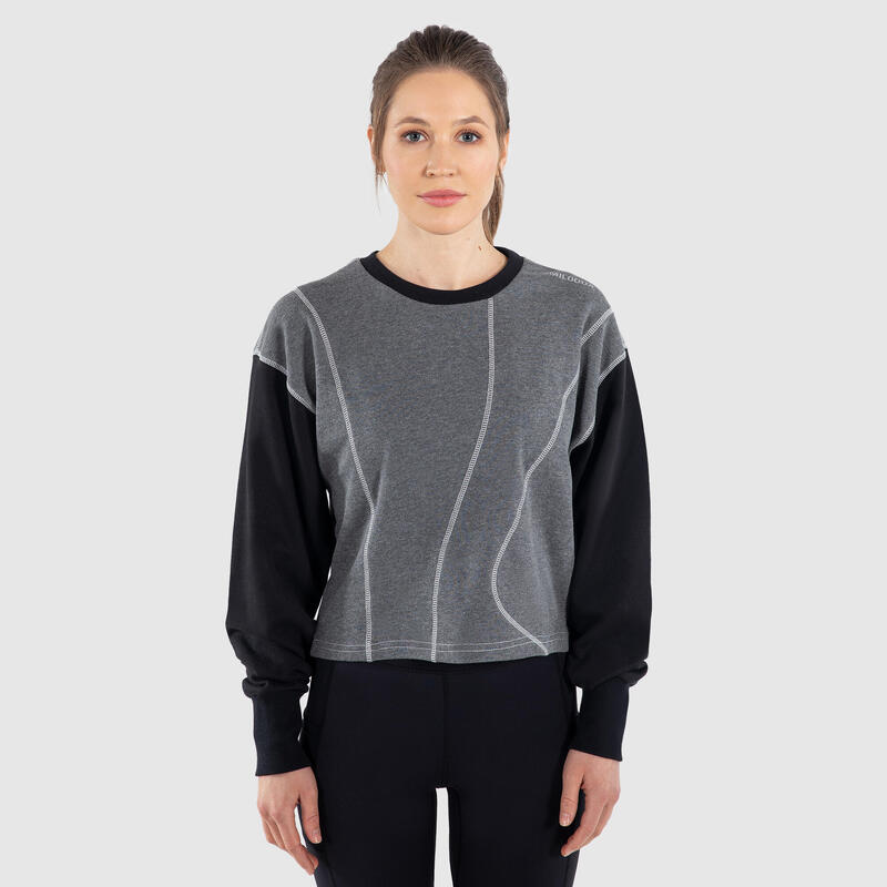 Damen Sweater Lola Grau/Schwarz für Sport & Freizeit