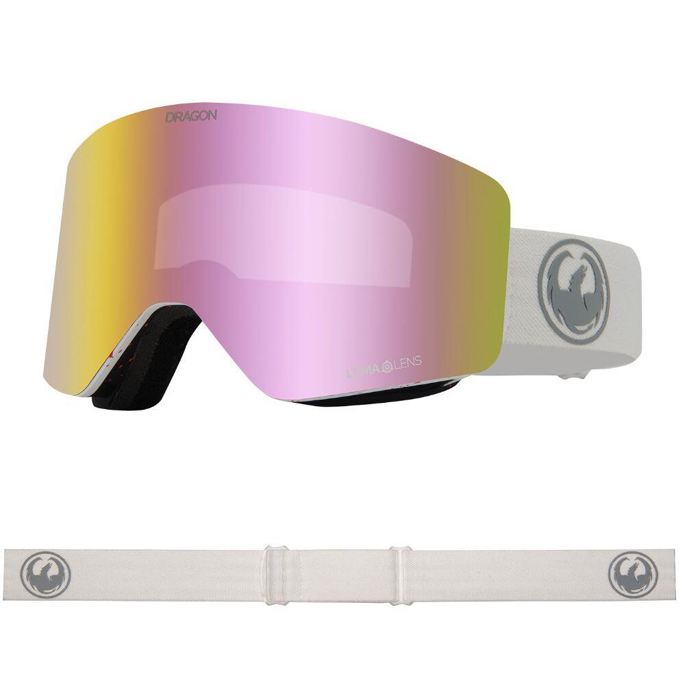Dragon - R1 Otg Lunettes De Ski Unisexes - Reused/ll Pink Ionized & Ll Dark Smoke - Masque De Ski - Blanc|gris|rose - Taille Unique - Decathlon