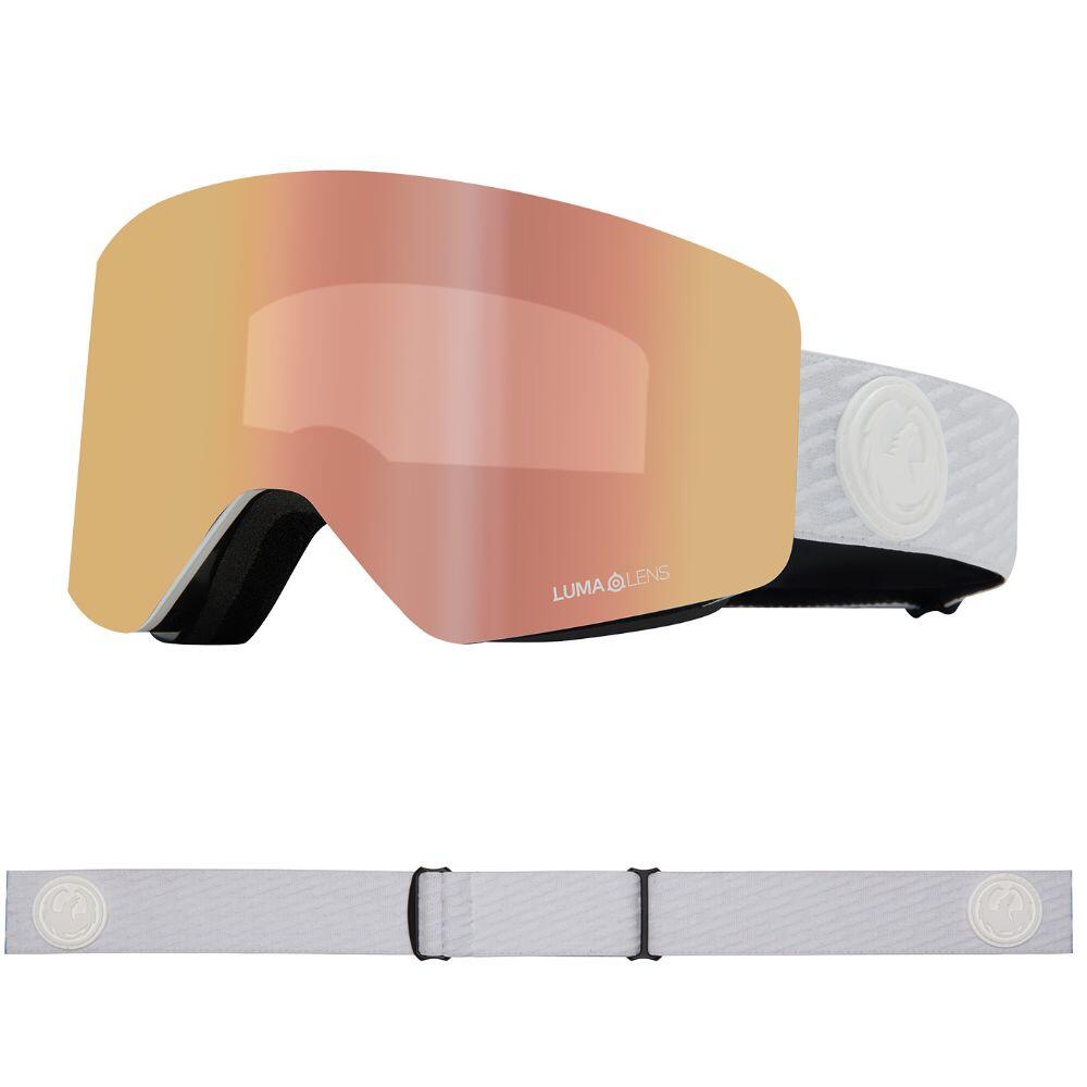Dragon - R1 Otg Lunettes De Ski Unisexes - Alpina/ll Rose Gold Ion & Ll Amber - Masque De Ski - Blanc|orange|rose - Taille Unique - Decathlon