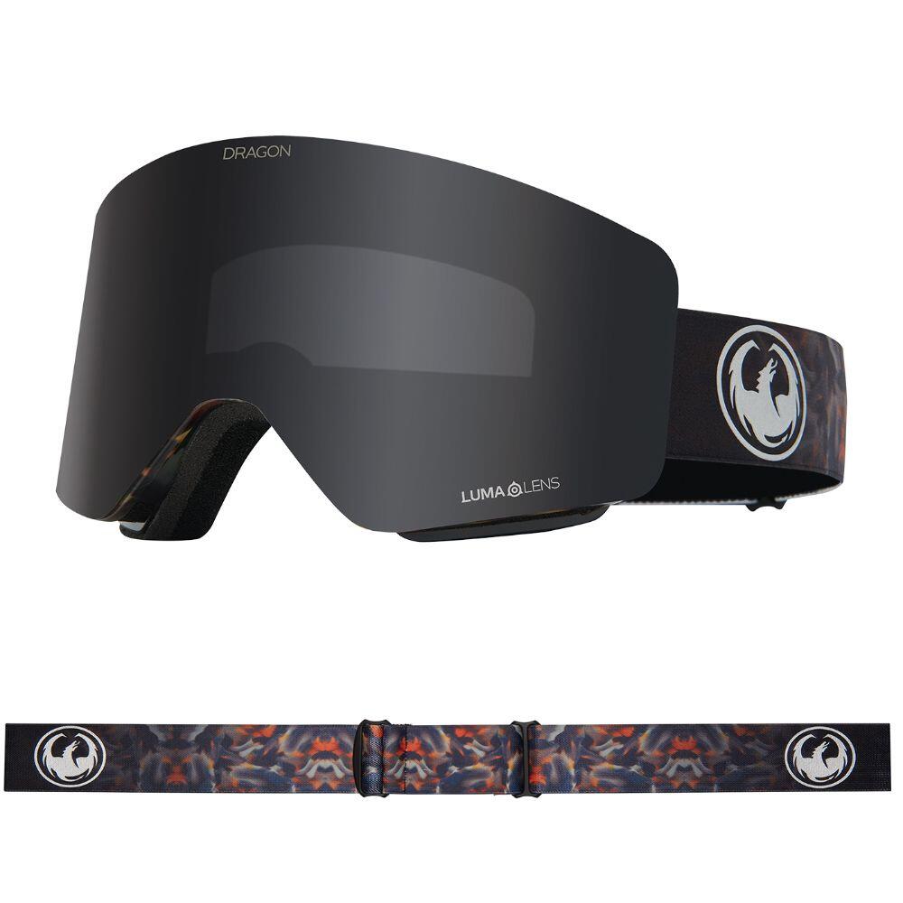 DRAGON R1 OTG SNOW GOGGLES - Fire Leaf/Dark Smoke & Amber