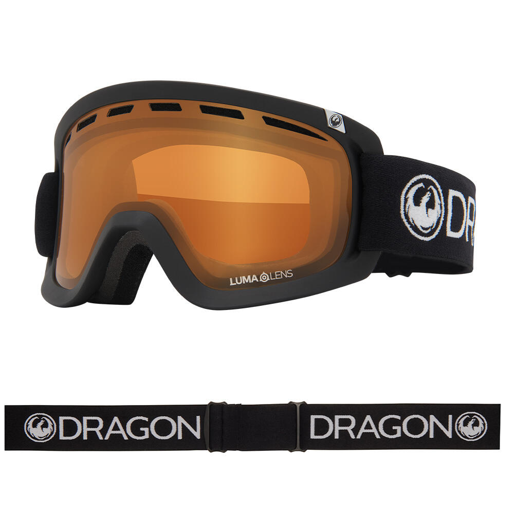DRAGON D2 Unisex Skibril - Black/LL Amber