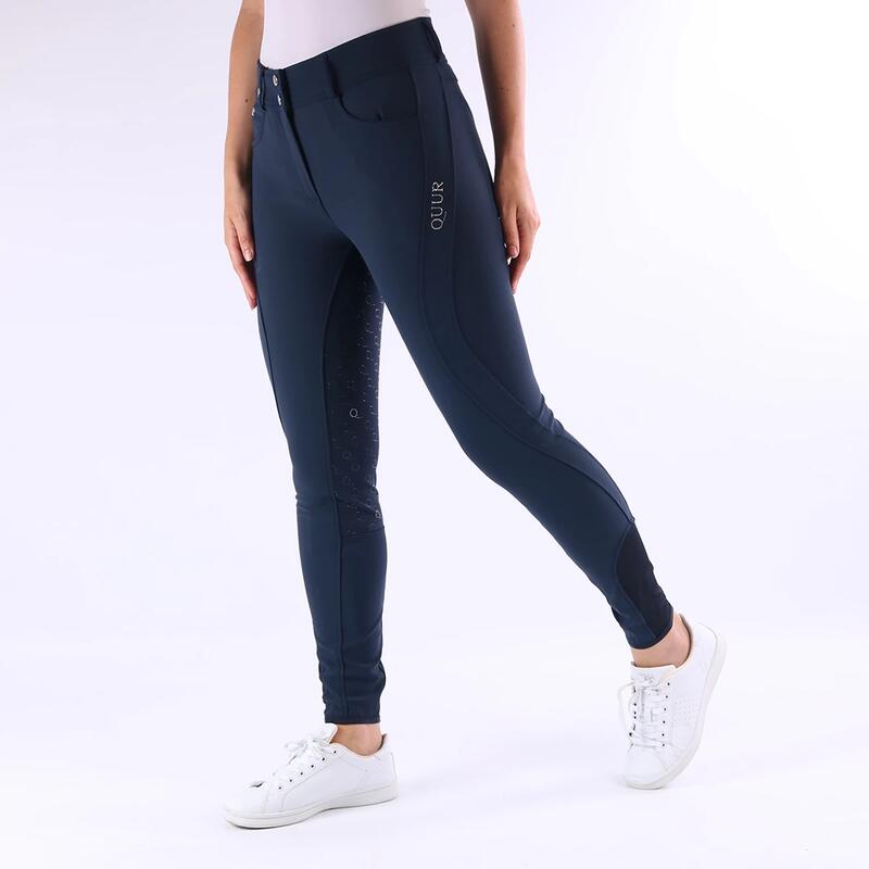 Rijbroek Quur Highwaist QNeva Siliconen Donkerblauw