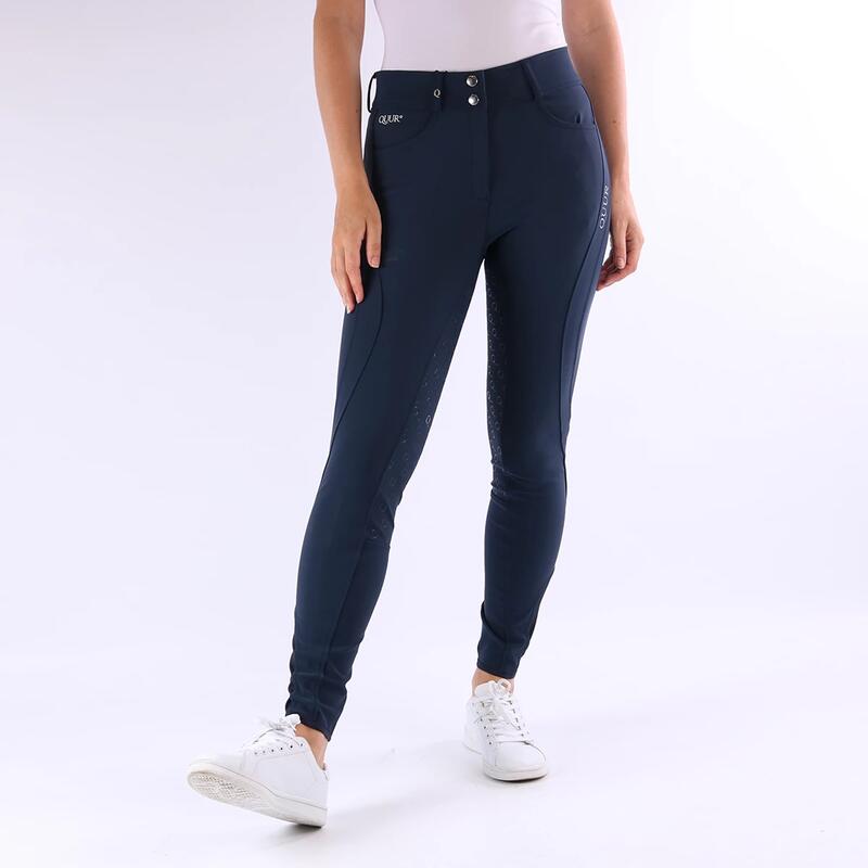 Rijbroek Quur Highwaist QNeva Siliconen Donkerblauw