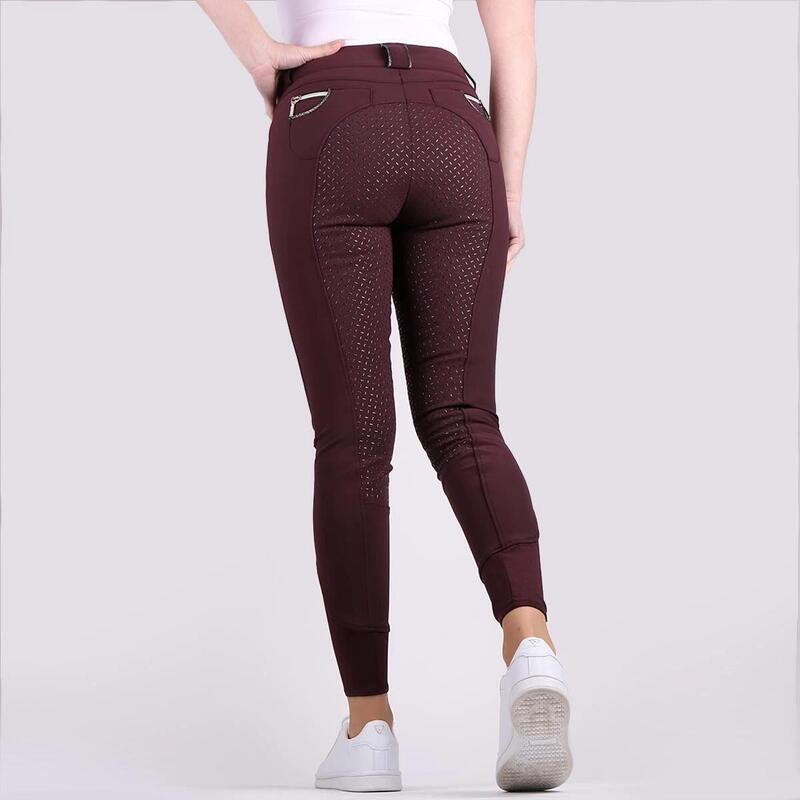 Pantalon d'Équitation QNicci Full Grip Quur Rouge foncé