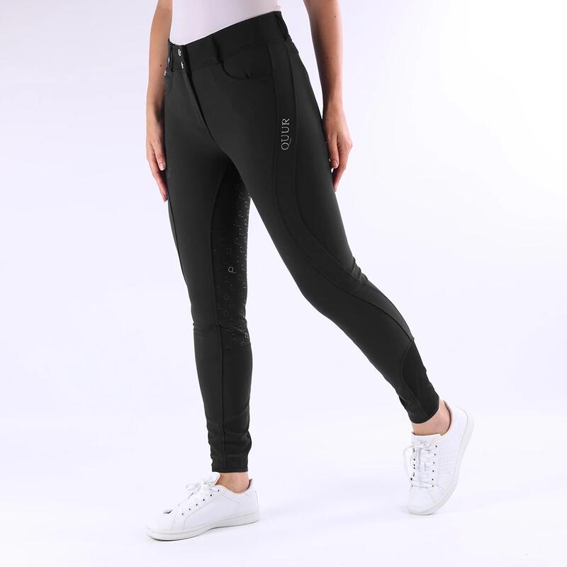 Pantalon d'Équitation Highwaist QNeva Full Grip Quur Noir