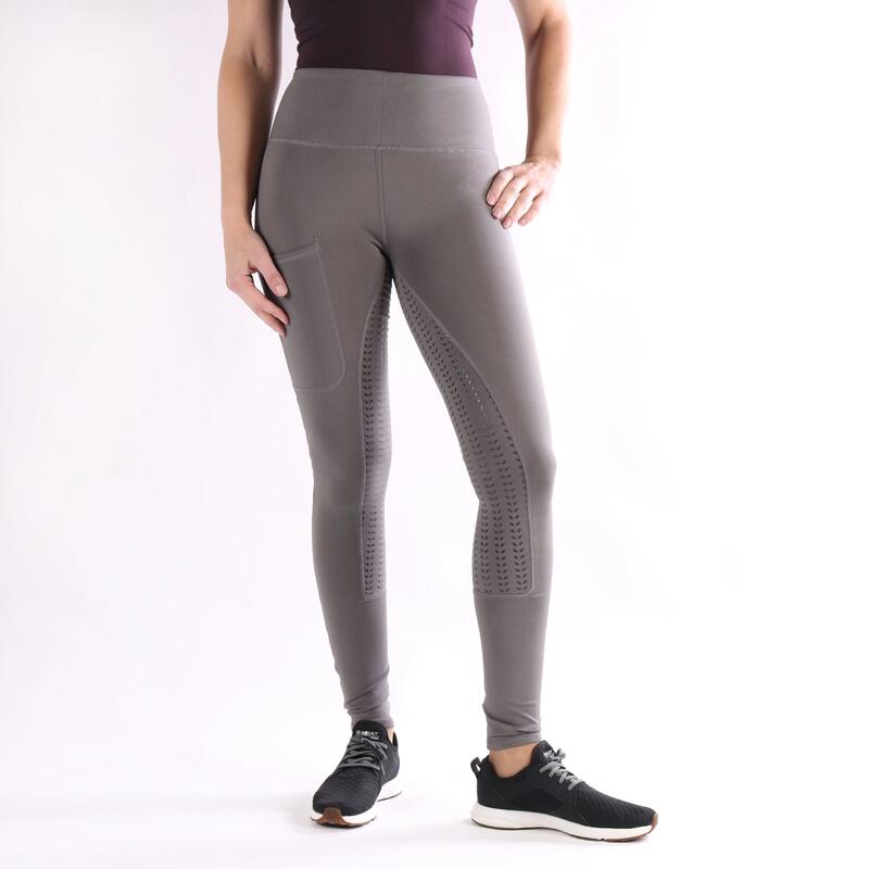 Legging d'Équitation Illustris Full Grip Epplejeck Gris