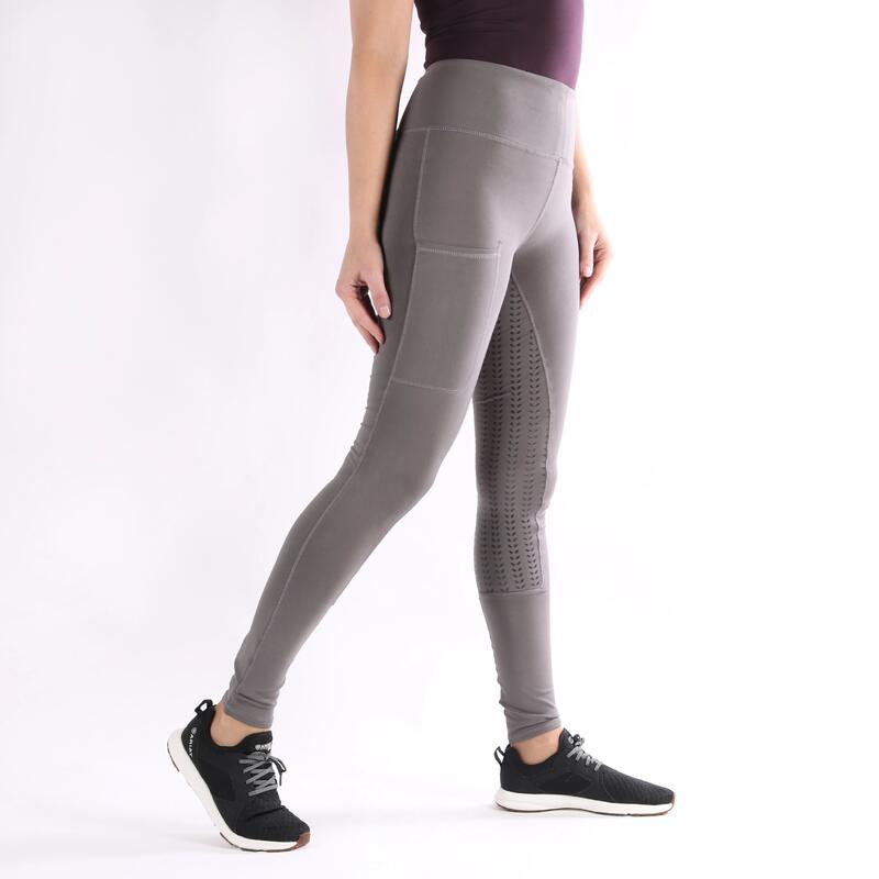 Legging d'Équitation Illustris Full Grip Epplejeck Gris