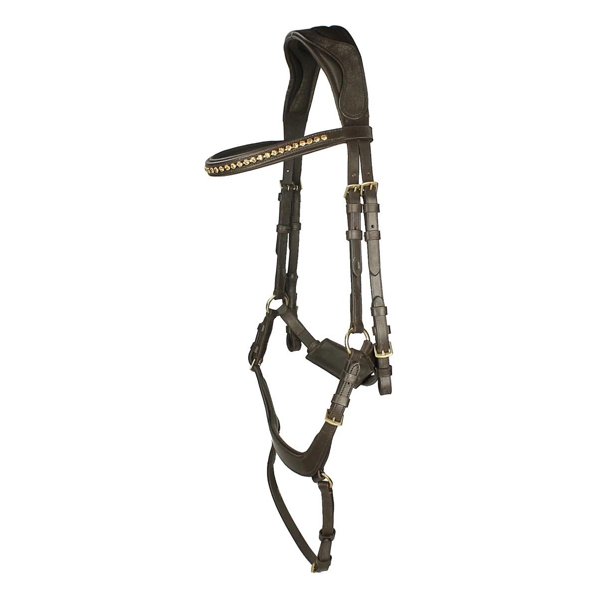 HORSEGEAR Trense Quasar Horsegear Braun-Gold