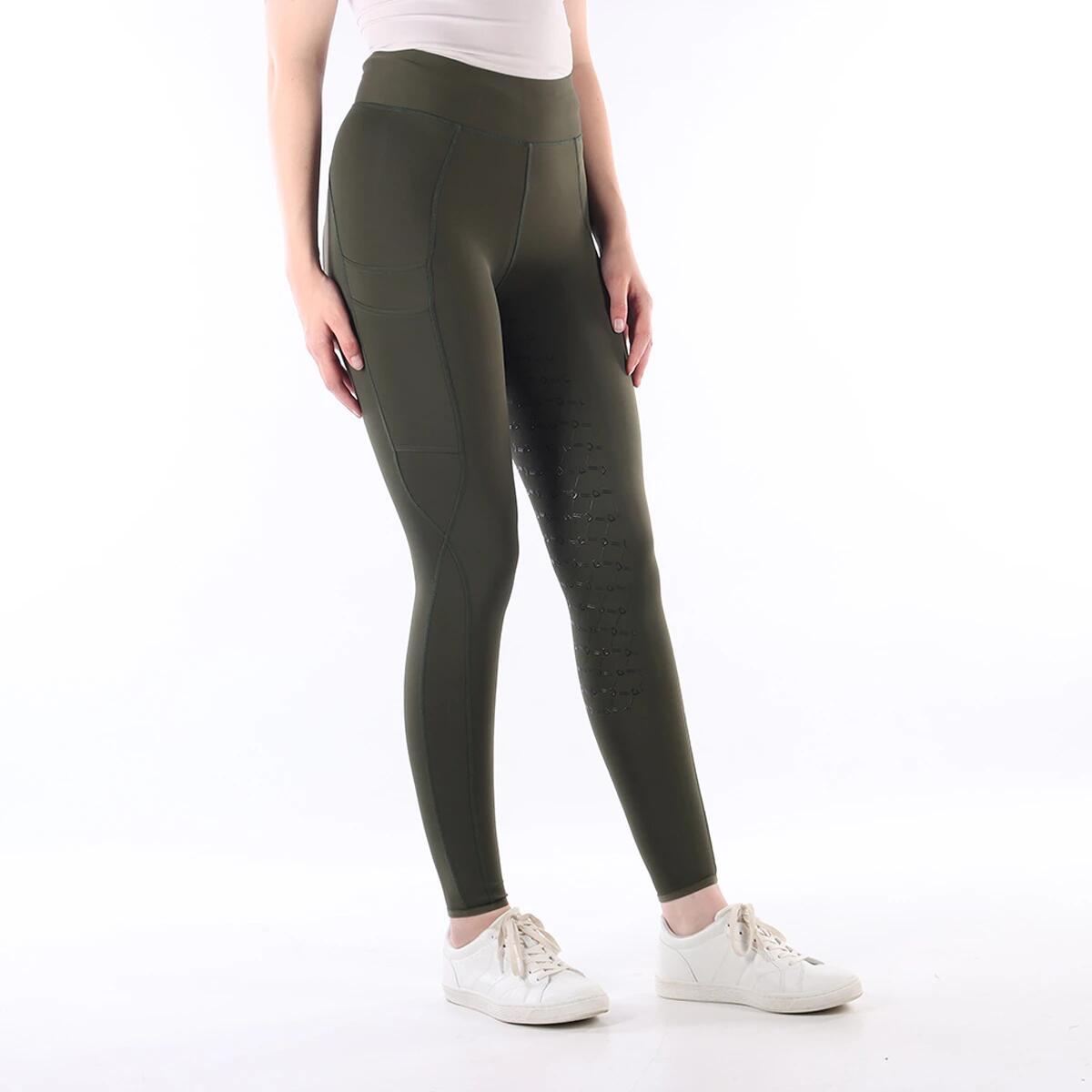 Reitleggings EJphebe Vollbesatz Silikon Epplejeck Dunkelgrün 3/5