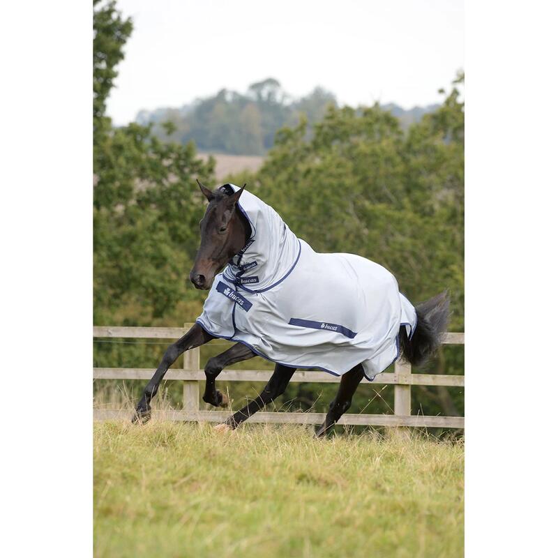 Bucas Buzz-off & Neck Blue Vliegendeken Grijs -