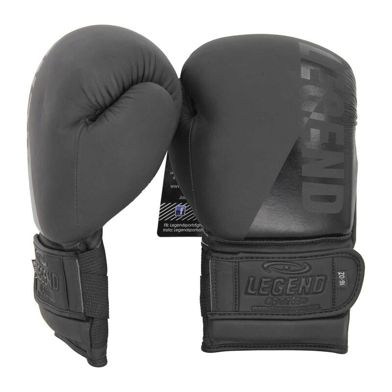 Gants de boxe à verrouillage de poignet hommes/femmes en cuir noir mat