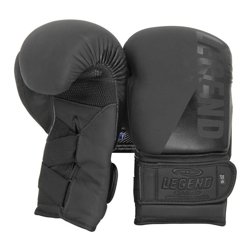 Gants de boxe à verrouillage de poignet hommes/femmes en cuir noir mat