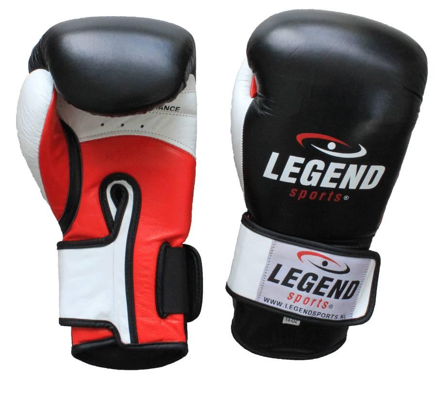 Legend Power Bokshandschoenen Heren?Dames Zwart-Wit-Rood Leer 1/5