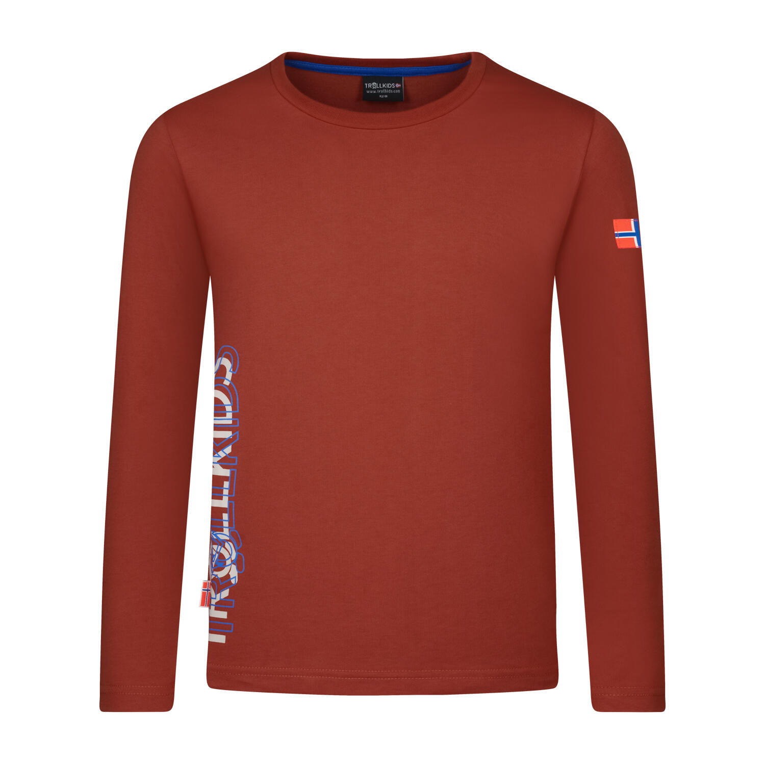 TROLLKIDS Kinder Longsleeve Stavanger Rostrot/Mittelblau