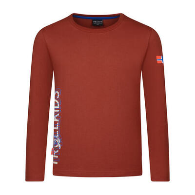 Kinder Longsleeve Stavanger Rostrot/Mittelblau
