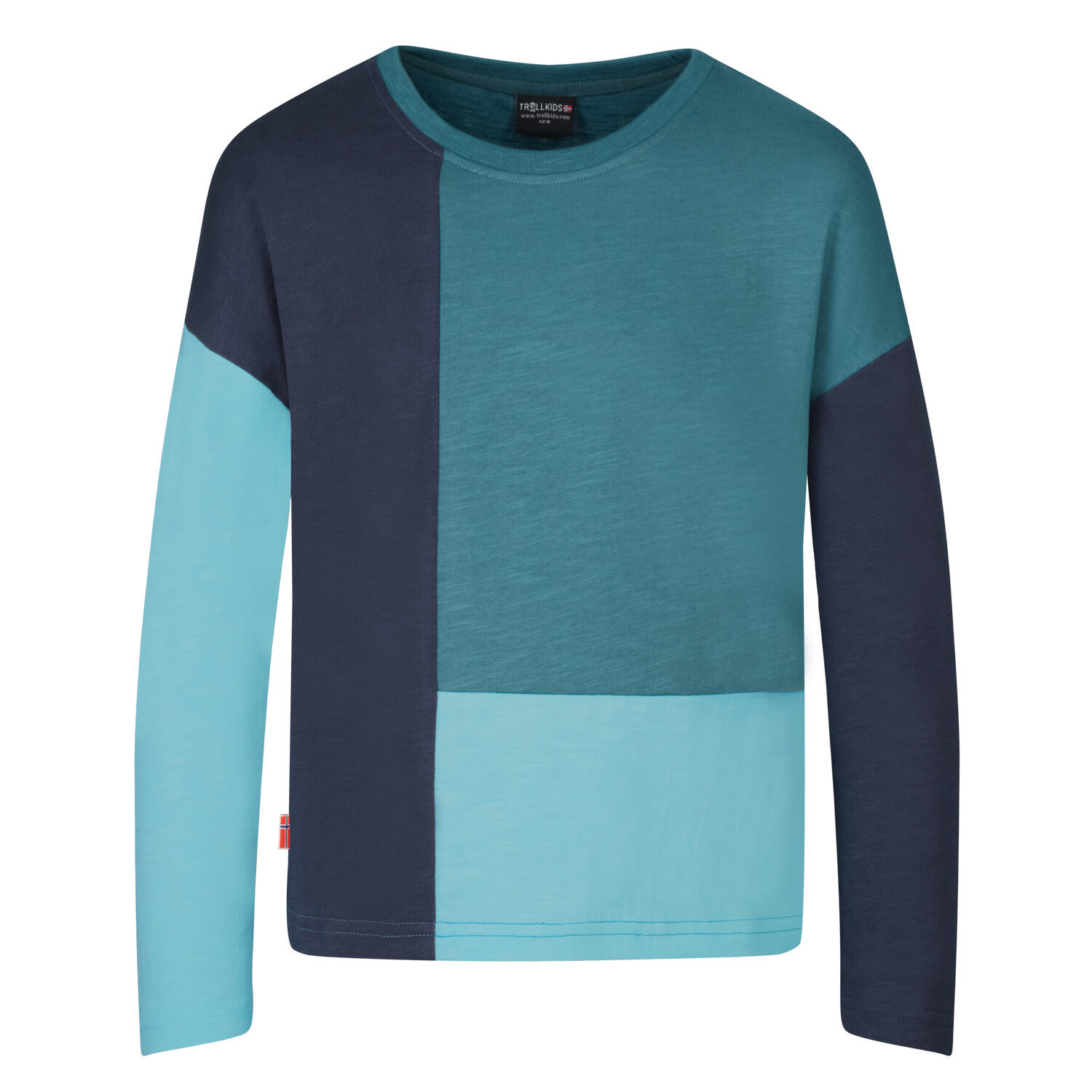 TROLLKIDS Mädchen Longsleeve VERDAL Marine/Teal-Blau/Wasserblau