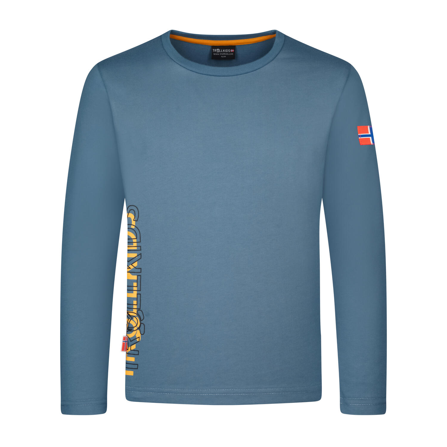 TROLLKIDS Kinder Longsleeve Stavanger XT Stahlblau/Schwarz/Mango