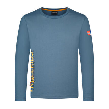Kinder Longsleeve Stavanger Stahlblau/Schwarz/Mango