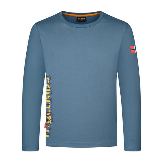 Kinder Longsleeve Stavanger Stahlblau/Schwarz/Mango