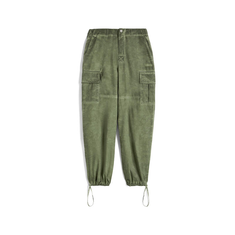 Pantaloni cargo in canvas tinto capo cold dyed