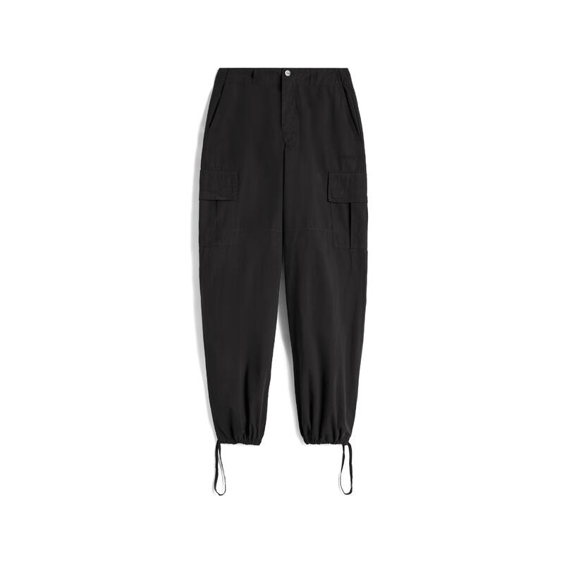 Pantalon cargo en toile teint en pièce