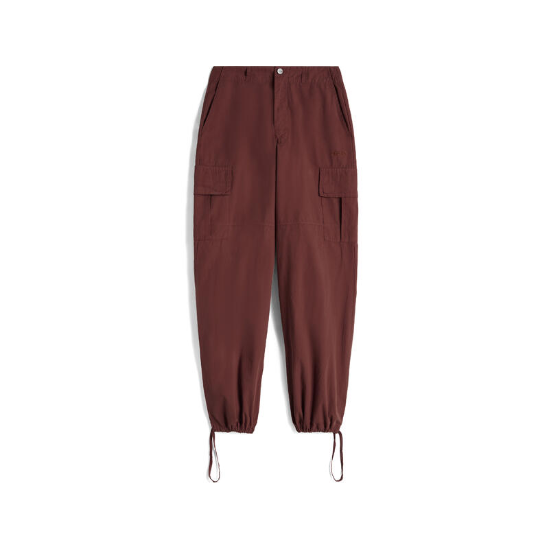 Pantalon cargo en toile teint en pièce