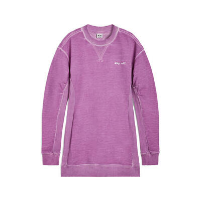 Felpa oversize tinta a freddo con inserti in rib