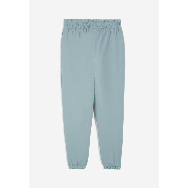 Pantaloni joggers da bambina in felpa con logo sul fondo