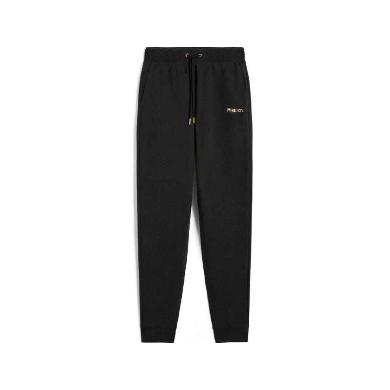 Pantaloni mélange con dettagli bronzo e fondo a polsino Pantaloni mélange con dettagli bronzo e fondo a polsino