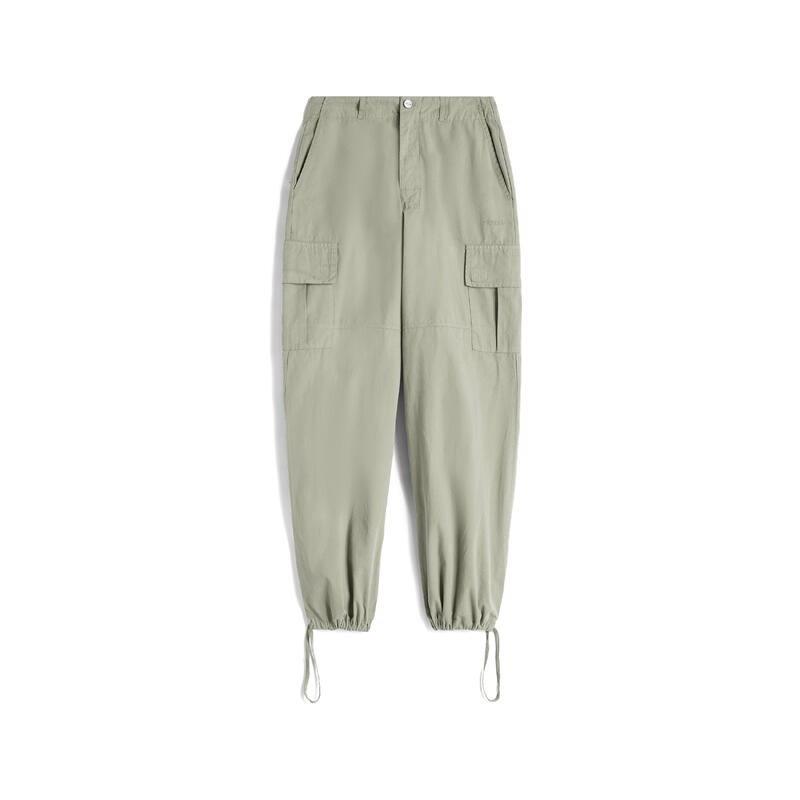 Pantalon cargo en toile teint en pièce