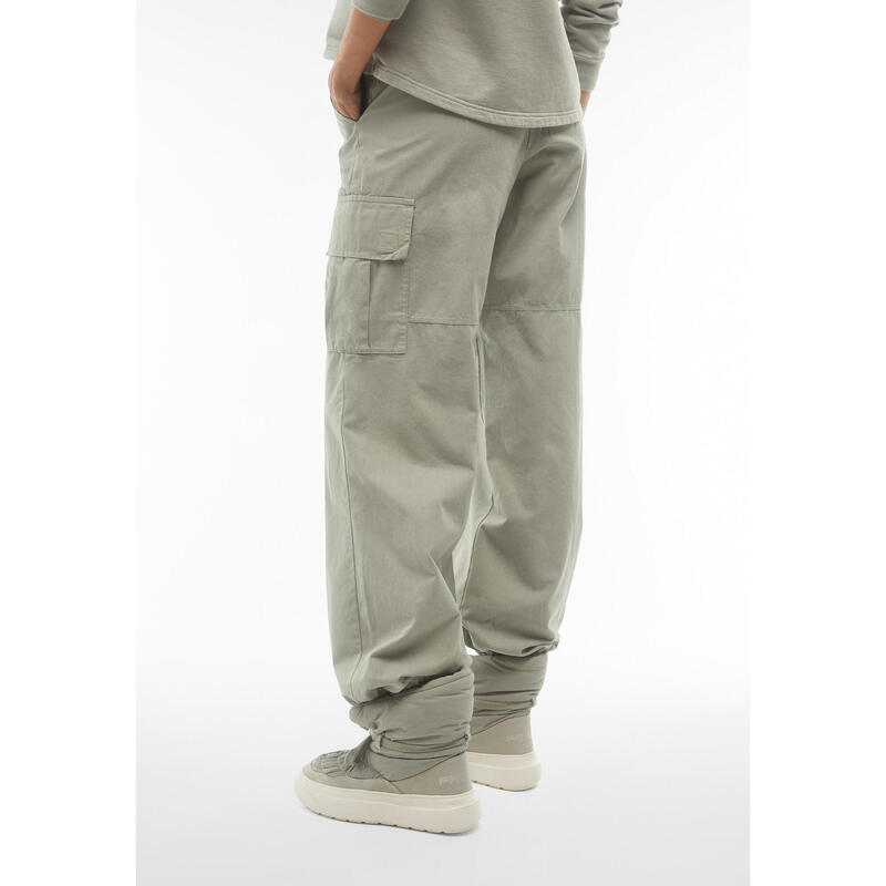 Pantalon cargo en toile teint en pièce