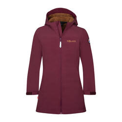 Manteau softshell fille Kristiansand rouge bordeaux/marron caramel