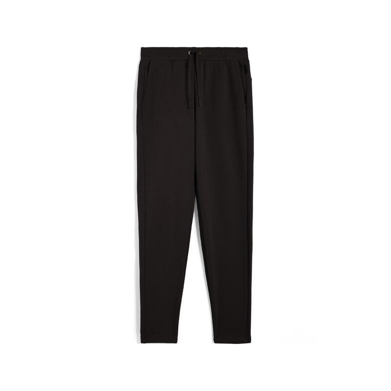 Pantaloni in felpa con fondo stretto e logo argento Pantaloni in felpa con fondo stretto e logo argento