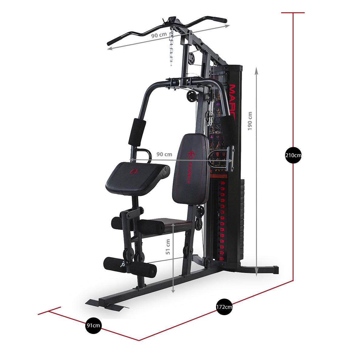 MARCY ECLIPSE HG3000 COMPACT HOME MULTI GYM 5/7