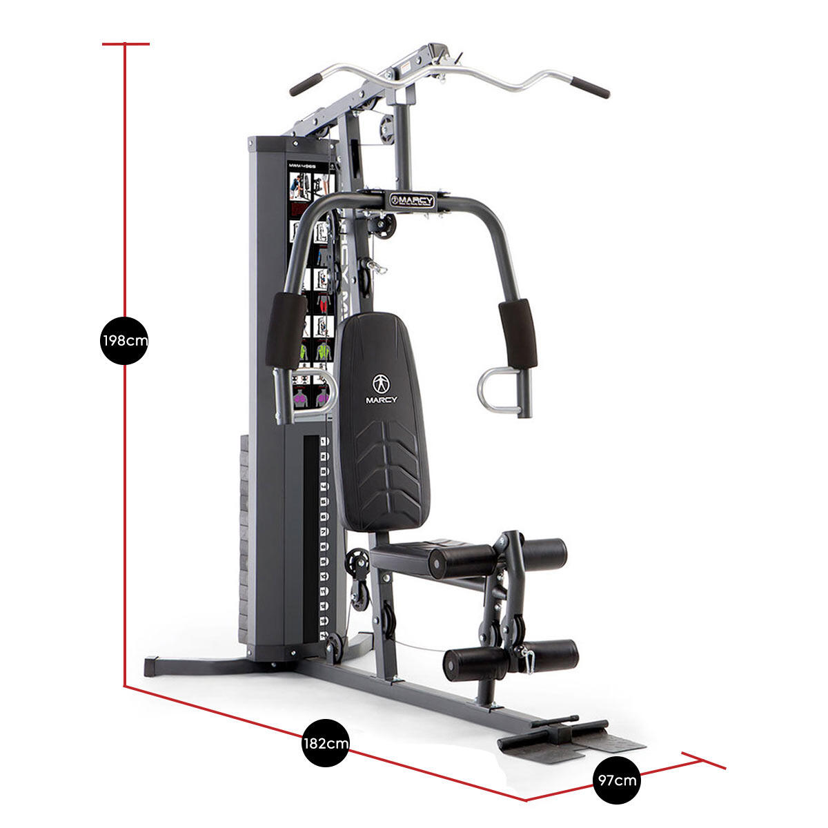 MARCY MWM4965 HOME GYM WITH 68KG WEIGHT STACK 4/7