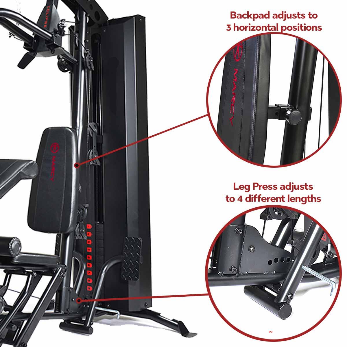 MARCY ECLIPSE HG7000 HOME MULTI GYM WITH INTEGRATED LEG PRESS 4/6