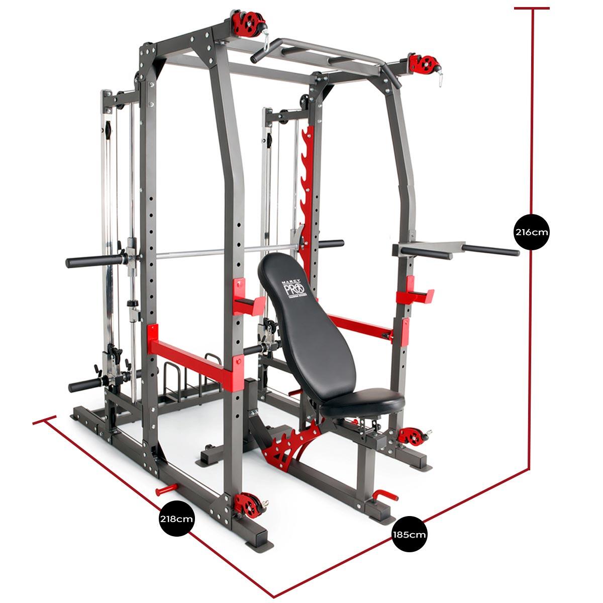 MARCY PRO SM4903 MULTI GYM CAGE SMITH MACHINE & ADJUSTABLE WEIGHT BENCH 6/7