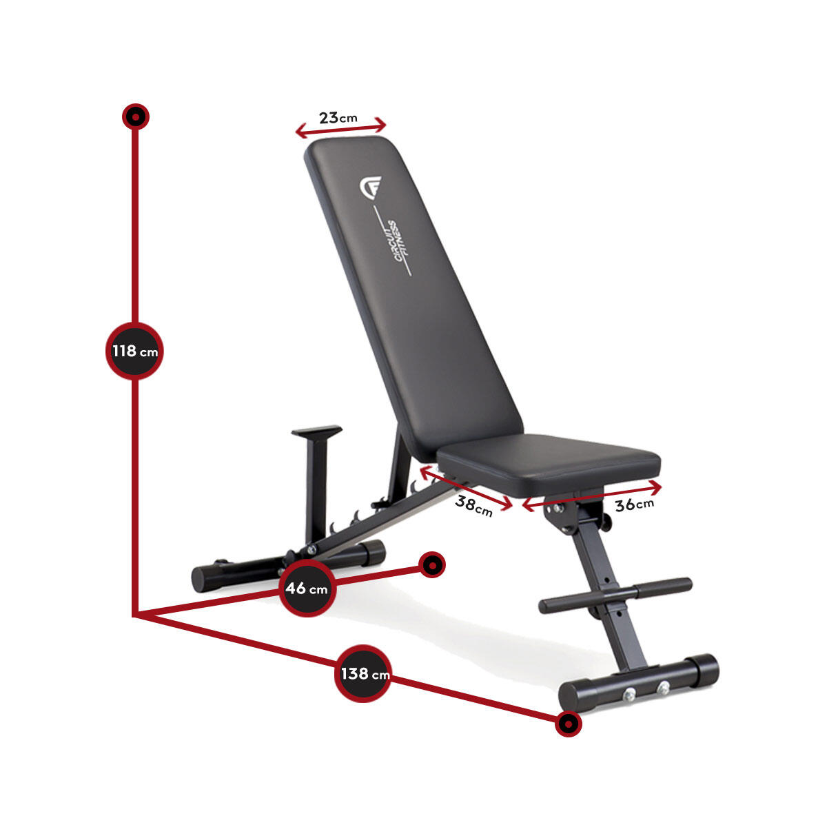 CIRCUIT FITNESS AMZ-617BN FOLDABLE UTILITY BENCH 6/7