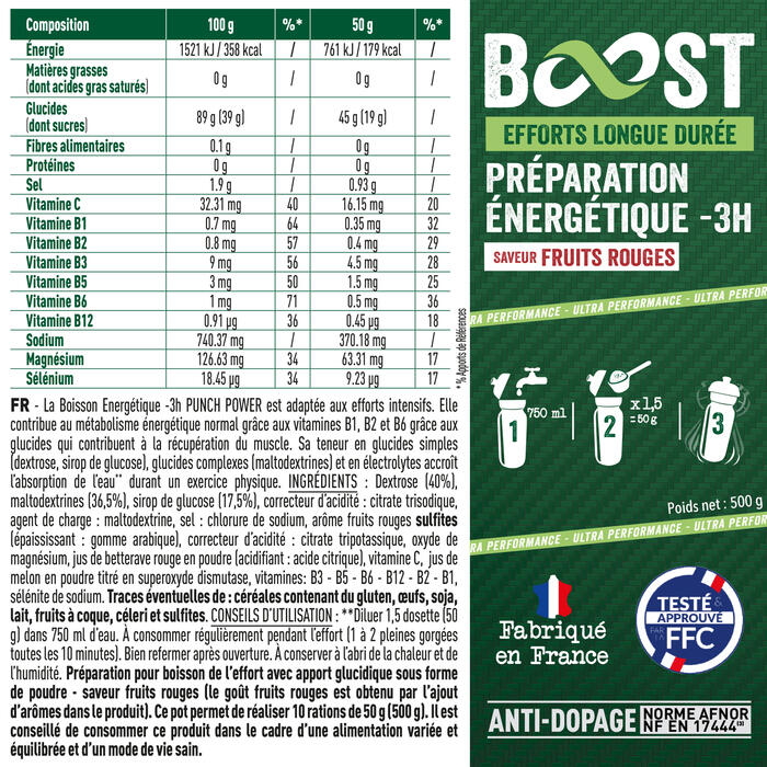 Boisson énergétique  - Boost énergétique - Courte Durée -3H - Fruits rouges 2/6