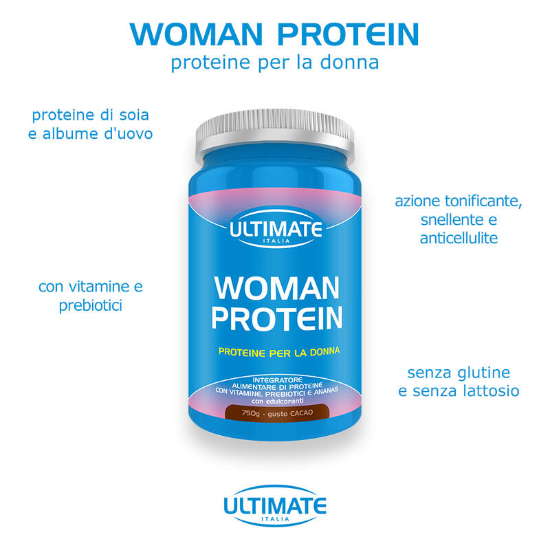 Integratore alimentare - WOMAN PROTEIN CACAO - 750g