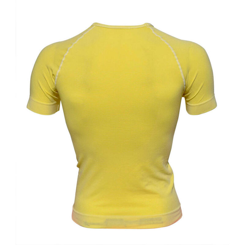 T-shirt girocollo light fitness unisex in fibra di Dryarn gialla